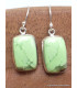 Boucles d'oreilles Chrysoprase citron rectangulaires Bijoux en Chrysoprase YM52