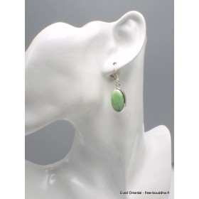 Boucles d'oreilles Chrysoprase citron ovales Bijoux en Chrysoprase YM52.1