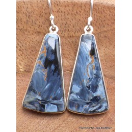 Boucles d'oreilles Pietersite bleue forme trapèze qualité AAA Boucles d'oreilles en pierres YM53.1