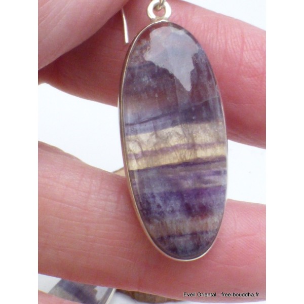 Boucles d'oreilles longues Fluorite arc-en-ciel Bijoux en Fluorite Arc-en-ciel YM55.1