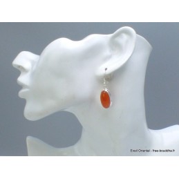 Boucles d'oreilles Cornaline ovales Qualité AAA Bijoux en Cornaline YM58