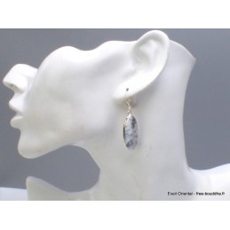 Boucles d'oreilles en Merlinite opale dendritique Boucles d'oreilles en pierres YM46.7