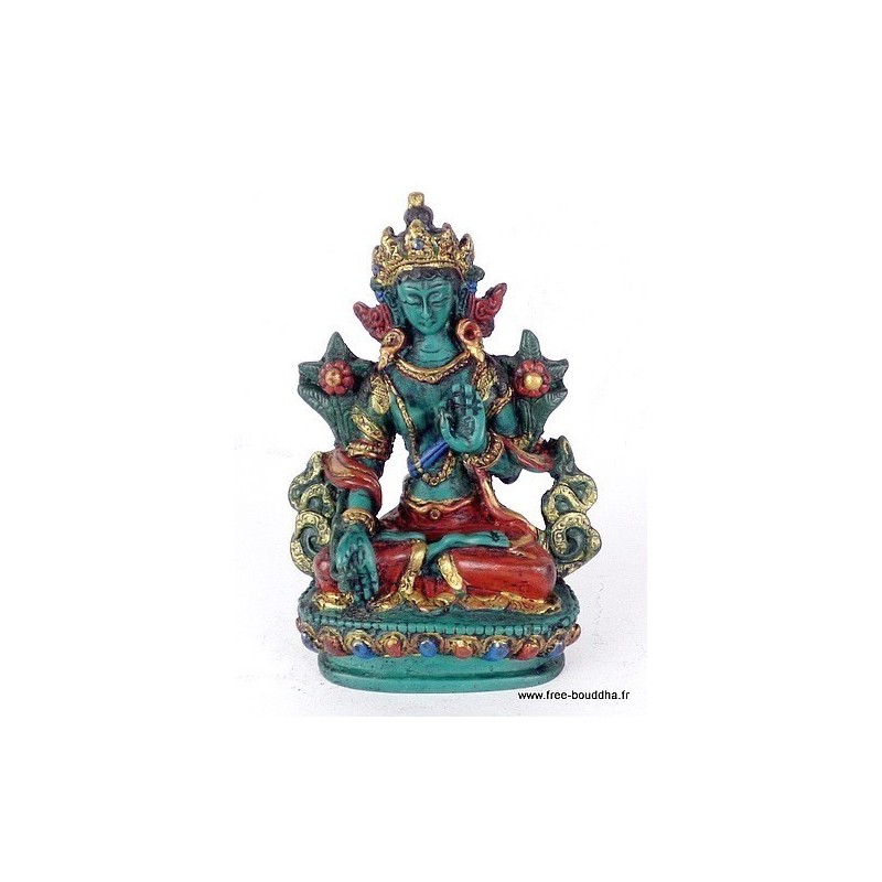 Statuette bouddhiste Tara verte 15 cm peinte à la main Statuettes Bouddhistes STATV1