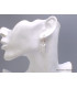 Boucles d'oreilles Scolecite blanche rectangulaires Bijoux en Scolecite YM60