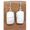 Boucles d'oreilles Scolecite blanche rectangulaires Bijoux en Scolecite YM60