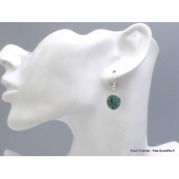 Boucles d'oreilles ovales Turquoise du Tibet Bijoux en Turquoise YM61.2