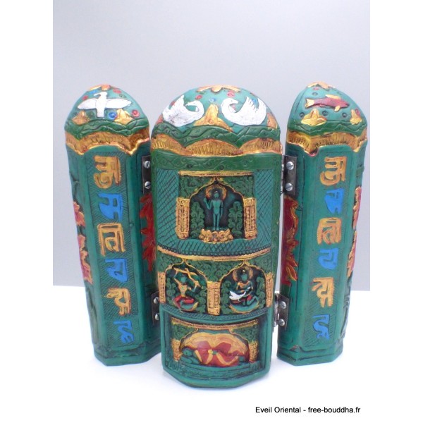 Temple pour autel bouddhiste peint à la main 20 cm Statuettes Bouddhistes TRYP5