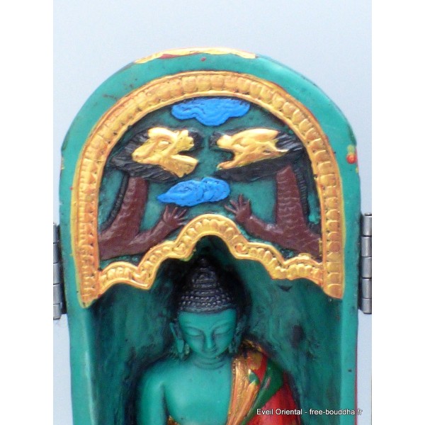 Temple pour autel bouddhiste peint à la main 20 cm Statuettes Bouddhistes TRYP5