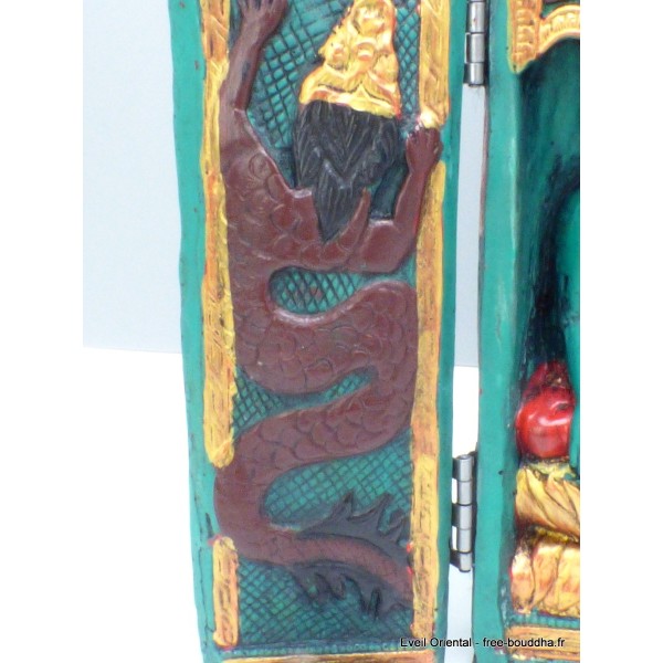 Temple pour autel bouddhiste peint à la main 20 cm Statuettes Bouddhistes TRYP5