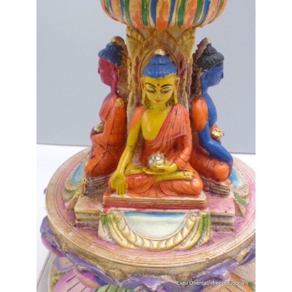 Stupa tibétain 23 cm peint à la main Statuettes Bouddhistes STUP5