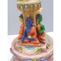 Statuette bouddhiste Stupa tibétain 23 cm peint à la main - Statuettes bouddhistes tibétaines artisanales