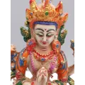 Statuette bouddhiste Chenrezi 15 cm peinte à la main - Statuettes bouddhistes tibétaines artisanales