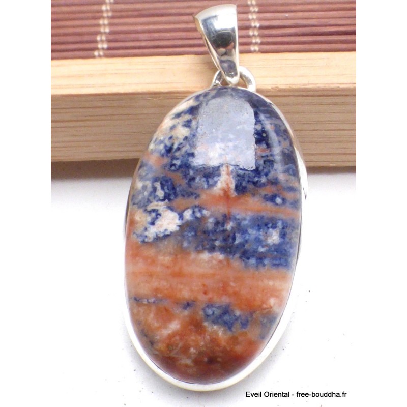 Bijou Sodalite Orange pendentif oval Bijoux en Sodalite LAM3.4