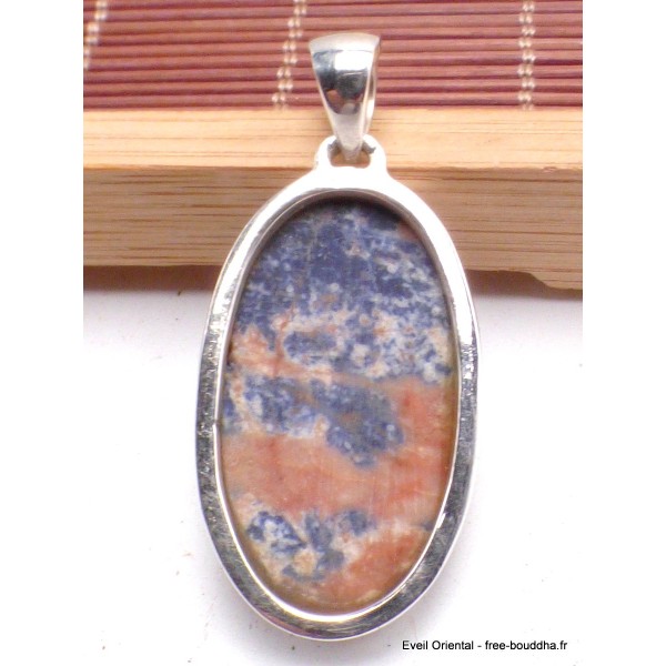 Bijou Sodalite Orange pendentif oval Pendentifs pierres naturelles LAM3.4