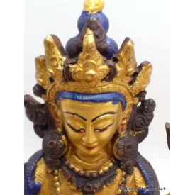 Statuette bouddhiste Chenrezi marron et or 15 cm - Statuettes bouddhistes tibétaines artisanales