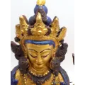 Statuette bouddhiste Chenrezi marron et or 15 cm - Statuettes bouddhistes tibétaines artisanales