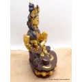 Statuette bouddhiste Chenrezi marron et or 15 cm - Statuettes bouddhistes tibétaines artisanales