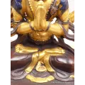 Statuette bouddhiste Chenrezi marron et or 15 cm - Statuettes bouddhistes tibétaines artisanales