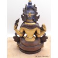 Statuette Chenrezi marron et or 15 cm Statuettes Bouddhistes STACH2