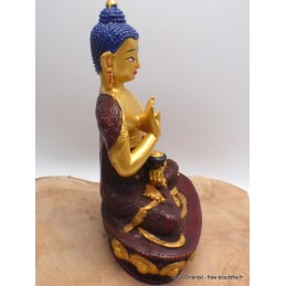 Statue Bouddha Sakyamouni 19 cm marron et or Statuettes Bouddhistes SBK2