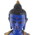 Statue bouddhiste Bouddha de Médecine peinte à la main 20 cm - Statuettes bouddhistes tibétaines artisanales