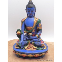 Bouddha de Médecine statuette peinte à la main 20 cm Statuettes Bouddhistes BLUEB1