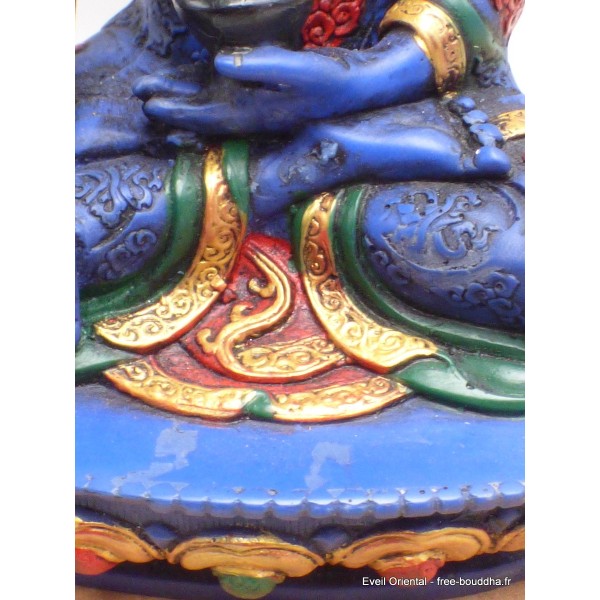 Bouddha de Médecine statuette peinte à la main 20 cm Statuettes Bouddhistes BLUEB1-a