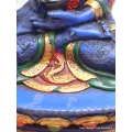 Statue bouddhiste Bouddha de Médecine peinte à la main 20 cm - Statuettes bouddhistes tibétaines artisanales