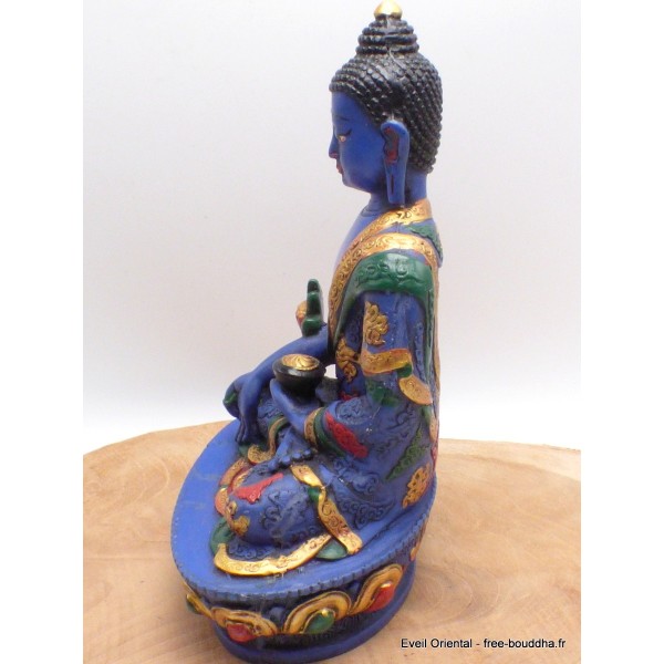 Bouddha de Médecine statuette peinte à la main 20 cm Statuettes Bouddhistes BLUEB1-a