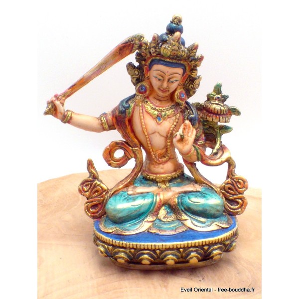 Statuette bouddhiste Manjushri 15 cm Objets rituels bouddhistes STAMAN4