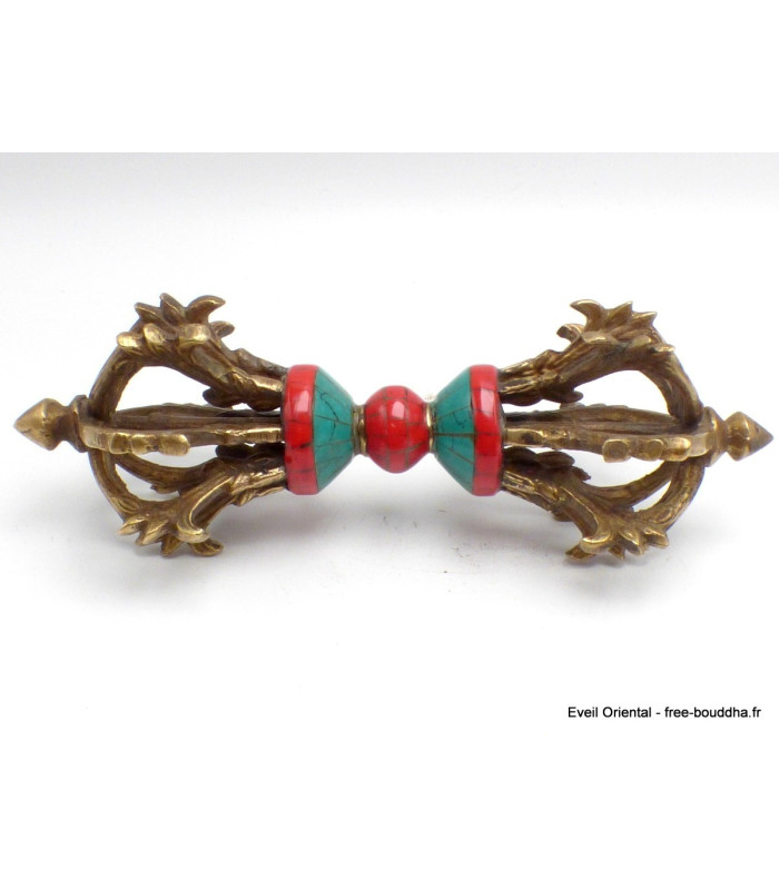 Dordjé tibétain trône 8 branches 17 cm Cloches et dorjé tibétains DP4