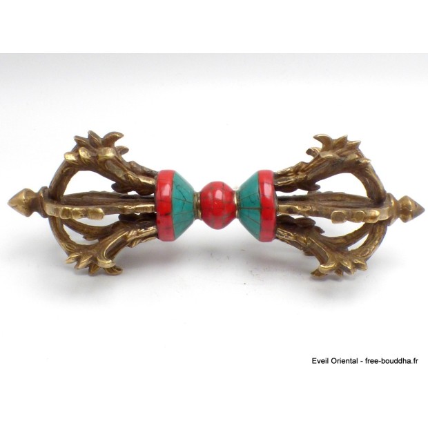 Dordjé tibétain trône 8 branches 17 cm Cloches et dorjé tibétains DP4