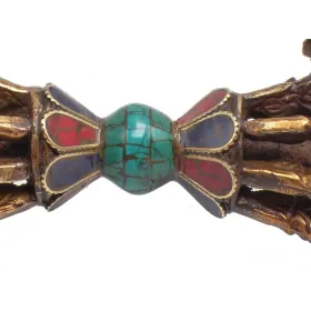 Dorjé tibetain vajra trône 8 branches 16.5 cm - Dordjé, double dorjé (sans cloche)