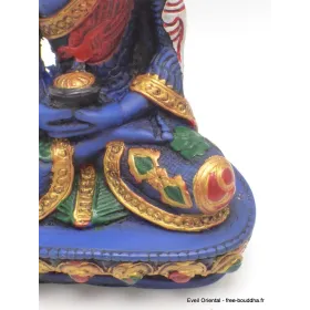 Statuette bouddhiste Bouddha de Médecine avec lotus 14 cm - Statuettes bouddhistes tibétaines artisanales