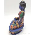 Statuette bouddhiste Bouddha de Médecine avec lotus 14 cm - Statuettes bouddhistes tibétaines artisanales