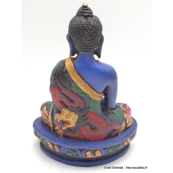 Statuette Bouddha de Médecine avec lotus 14 cm Statuettes Bouddhistes BLUEB5