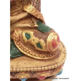 Statue tibétaine Bouddha jaune en enseignement - Statuettes bouddhistes tibétaines artisanales