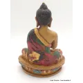 Statue tibétaine Bouddha jaune en enseignement - Statuettes bouddhistes tibétaines artisanales