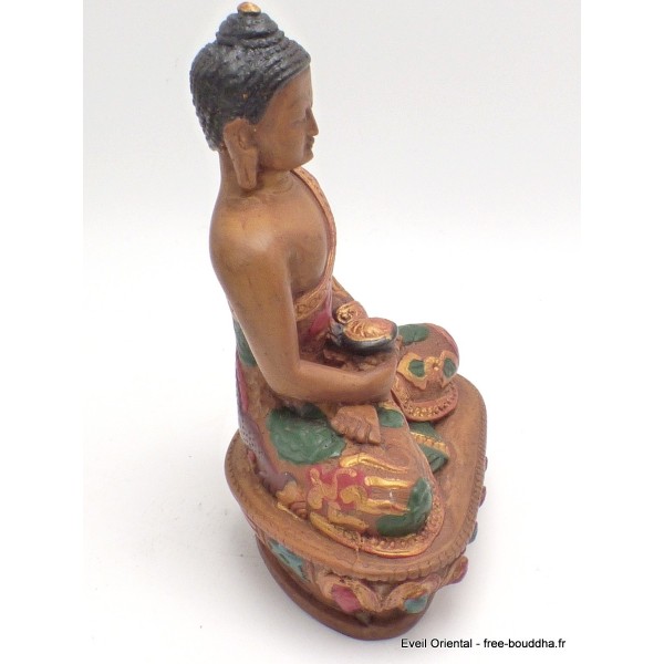 Statue tibétaine Bouddha jaune en méditation Statuettes Bouddhistes SAKYA5