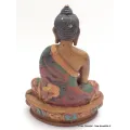 Statue tibétaine Bouddha jaune en méditation - Statuettes bouddhistes tibétaines artisanales