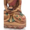 Statue tibétaine Bouddha jaune en méditation - Statuettes bouddhistes tibétaines artisanales