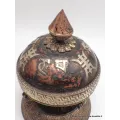 Moulin à prière tibétain globe en cuivre vieilli - Moulins à Prières tibétains