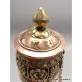 Moulin à prières tibétain 8 signes auspicieux 25 cm - Objets rituels bouddhistes