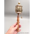Moulin à prières tibétain 8 signes auspicieux 25 cm - Objets rituels bouddhistes