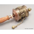 Moulin à prières tibétain 8 signes auspicieux 25 cm - Objets rituels bouddhistes