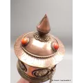 Moulin à prière bouddhiste en cuivre 28 cm - Moulins à Prières tibétains