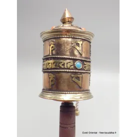 Moulin à prière tibétain 2 mantras 25 cm - Moulins à Prières tibétains