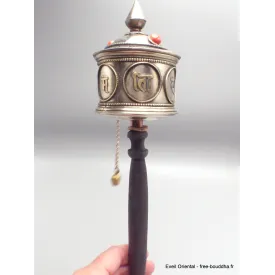 Roue de prières bouddhiste Om mani 29 cm - Moulins à Prières tibétains