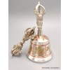 Cloche tibétaine plaqué argent 12 cm Cloches et dorjé tibétains CDB2