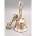 Cloche tibétaine plaqué argent 12 cm Cloches et dorjé tibétains CDB2